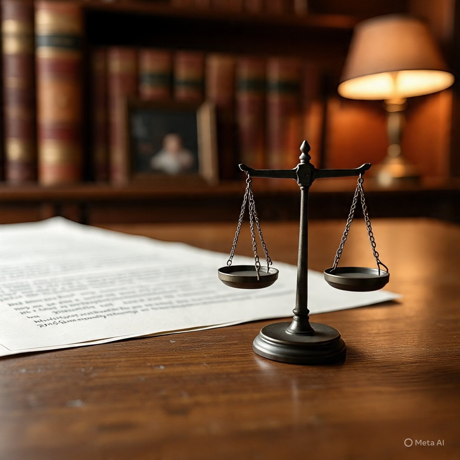 Balanza de la justicia sobre un escritorio